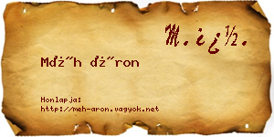 Méh Áron névjegykártya